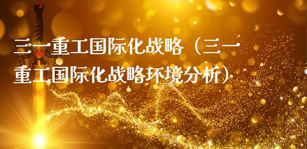 三一重工国际化战略（三一重工国际化战略环境分析）_https://www.fsyjjx.cn_股票指导_第1张