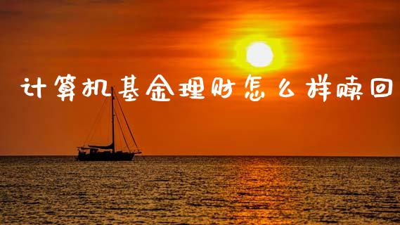 计算机基金理财怎么样赎回_https://www.fsyjjx.cn_理财资讯_第1张