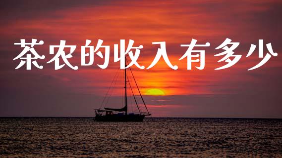 茶农的收入有多少_https://www.fsyjjx.cn_问财精选_第1张