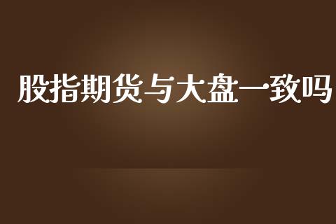 股指期货与大盘一致吗_https://www.fsyjjx.cn_期货资讯_第1张