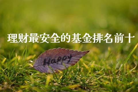 理财最安全的基金排名前十_https://www.fsyjjx.cn_理财资讯_第1张
