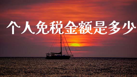 个人免税金额是多少_https://www.fsyjjx.cn_期货研报_第1张
