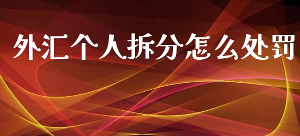 外汇个人拆分怎么处罚_https://www.fsyjjx.cn_期货资讯_第1张