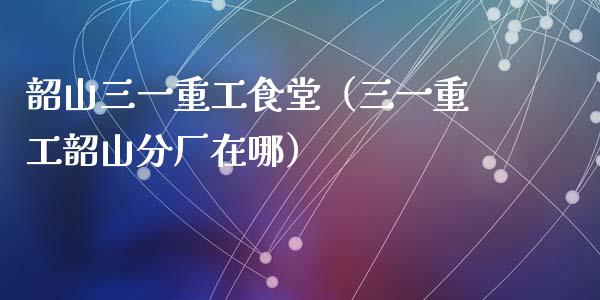 韶山三一重工食堂（三一重工韶山分厂在哪）_https://www.fsyjjx.cn_股指期货_第1张