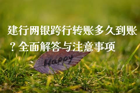 建行网银跨行转账多久到账？全面解答与注意事项_https://www.fsyjjx.cn_问财精选_第1张