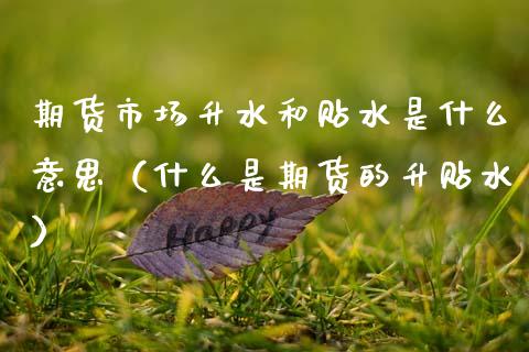 期货市场升水和贴水是什么意思（什么是期货的升贴水）_https://www.fsyjjx.cn_问财精选_第1张