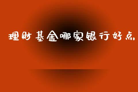 理财基金哪家银行好点_https://www.fsyjjx.cn_问财精选_第1张