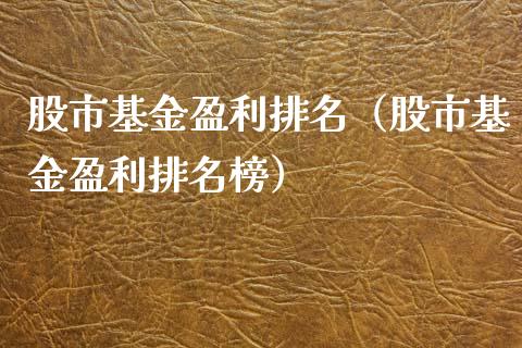 股市基金盈利排名（股市基金盈利排名榜）_https://www.fsyjjx.cn_问财精选_第1张