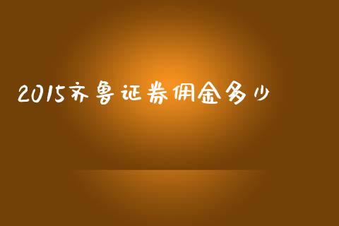 2015齐鲁证券佣金多少_https://www.fsyjjx.cn_问财精选_第1张