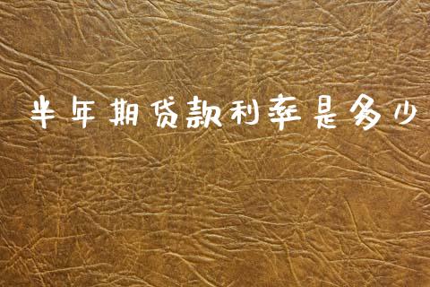 半年期贷款利率是多少_https://www.fsyjjx.cn_期货研报_第1张