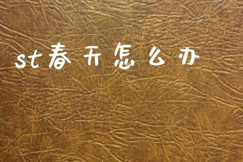 st春天怎么办_https://www.fsyjjx.cn_期货研报_第1张