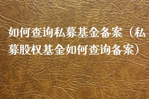 如何查询私募基金备案（私募股权基金如何查询备案）_https://www.fsyjjx.cn_问财精选_第1张