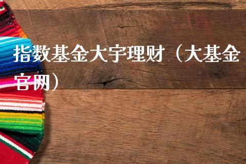指数基金大宇理财（大基金官网）_https://www.fsyjjx.cn_问财精选_第1张
