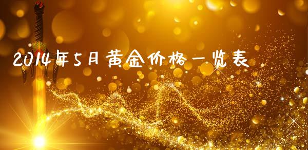 2014年5月黄金价格一览表_https://www.fsyjjx.cn_期货资讯_第1张