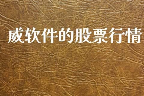 威软件的股票行情_https://www.fsyjjx.cn_股市分析_第1张