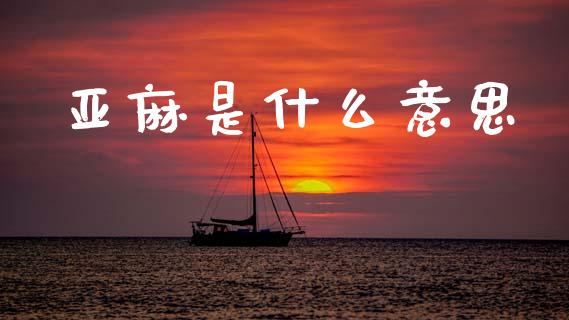 亚麻是什么意思_https://www.fsyjjx.cn_理财资讯_第1张