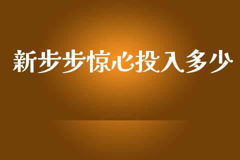 新步步惊心投入多少_https://www.fsyjjx.cn_理财资讯_第1张