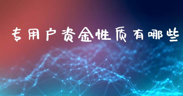 专用户资金性质有哪些_https://www.fsyjjx.cn_问财精选_第1张