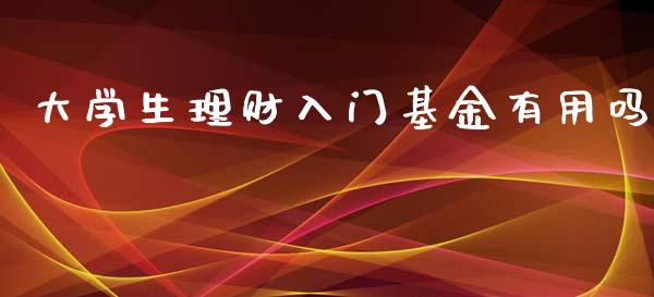 大学生理财入门基金有用吗_https://www.fsyjjx.cn_问财精选_第1张