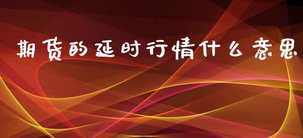 期货的延时行情什么意思_https://www.fsyjjx.cn_期货研报_第1张