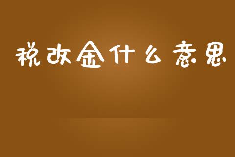 税改金什么意思_https://www.fsyjjx.cn_股指期货_第1张