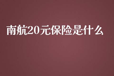 南航20元保险是什么_https://www.fsyjjx.cn_期货研报_第1张