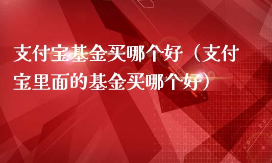 支付宝基金买哪个好（支付宝里面的基金买哪个好）_https://www.fsyjjx.cn_理财资讯_第1张