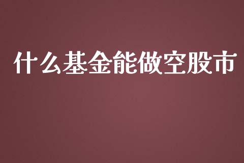 什么基金能做空股市_https://www.fsyjjx.cn_理财资讯_第1张