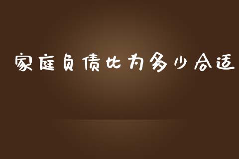 家庭负债比为多少合适_https://www.fsyjjx.cn_股票指导_第1张