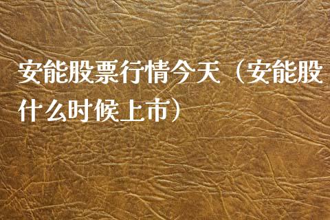 安能股票行情今天（安能股什么时候上市）_https://www.fsyjjx.cn_股市分析_第1张
