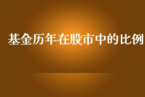 基金历年在股市中的比例_https://www.fsyjjx.cn_问财精选_第1张