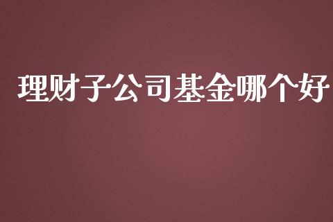 理财子公司基金哪个好_https://www.fsyjjx.cn_问财精选_第1张
