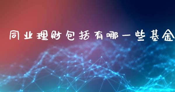 同业理财包括有哪一些基金_https://www.fsyjjx.cn_问财精选_第1张