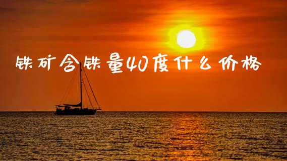 铁矿含铁量40度什么价格_https://www.fsyjjx.cn_股票指导_第1张