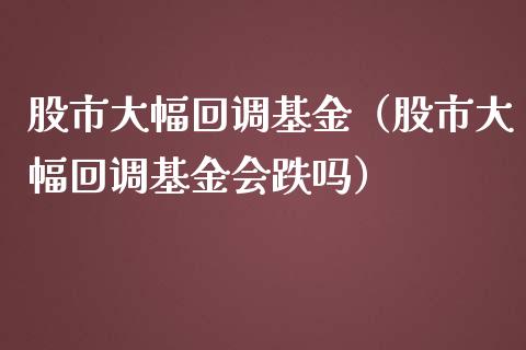 股市大幅回调基金（股市大幅回调基金会跌吗）_https://www.fsyjjx.cn_问财精选_第1张