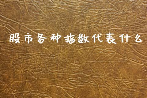 股市各种指数代表什么_https://www.fsyjjx.cn_期货资讯_第1张