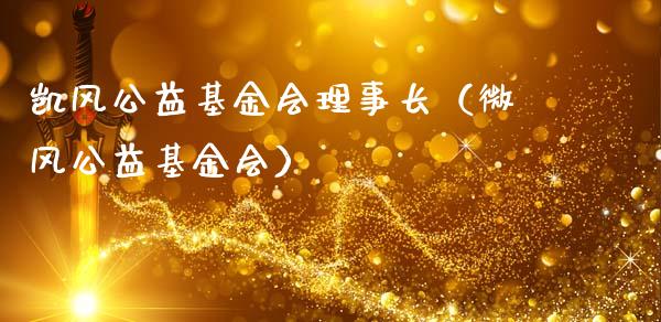 凯风公益基金会理事长（微风公益基金会）_https://www.fsyjjx.cn_理财资讯_第1张