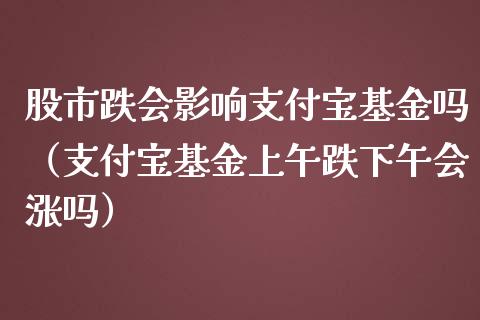 股市跌会影响支付宝基金吗（支付宝基金上午跌下午会涨吗）_https://www.fsyjjx.cn_理财资讯_第1张