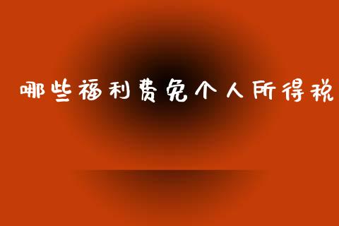 哪些福利费免个人所得税_https://www.fsyjjx.cn_股票指导_第1张