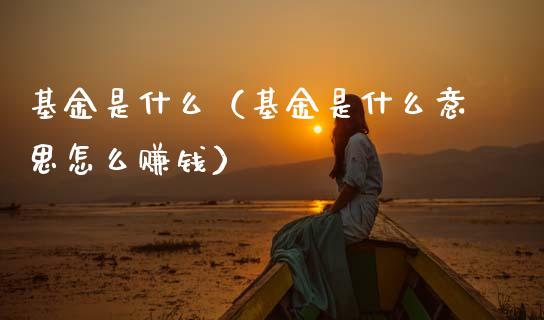 基金是什么（基金是什么意思怎么赚钱）_https://www.fsyjjx.cn_问财精选_第1张