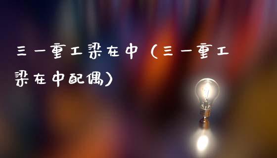 三一重工梁在中（三一重工梁在中配偶）_https://www.fsyjjx.cn_股票指导_第1张