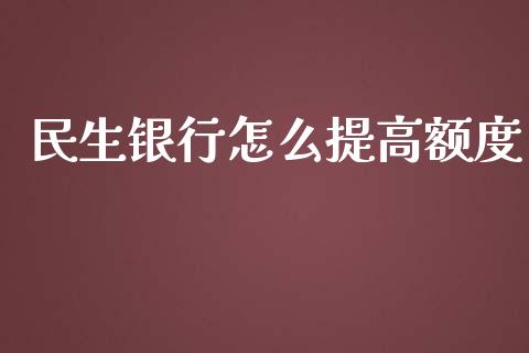 民生银行怎么提高额度_https://www.fsyjjx.cn_理财资讯_第1张