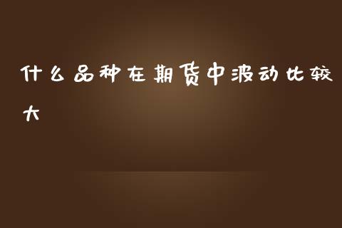什么品种在期货中波动比较大_https://www.fsyjjx.cn_问财精选_第1张
