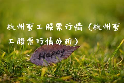 杭州重工股票行情（杭州重工股票行情分析）_https://www.fsyjjx.cn_股票指导_第1张