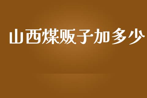 山西煤贩子加多少_https://www.fsyjjx.cn_理财资讯_第1张