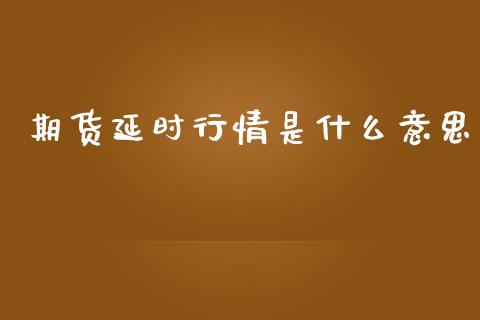 期货延时行情是什么意思_https://www.fsyjjx.cn_期货资讯_第1张