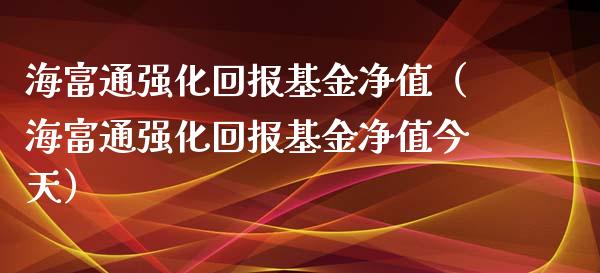 海富通强化回报基金净值（海富通强化回报基金净值今天）_https://www.fsyjjx.cn_问财精选_第1张