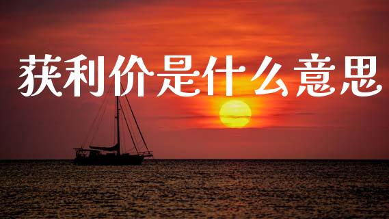获利价是什么意思_https://www.fsyjjx.cn_股指期货_第1张