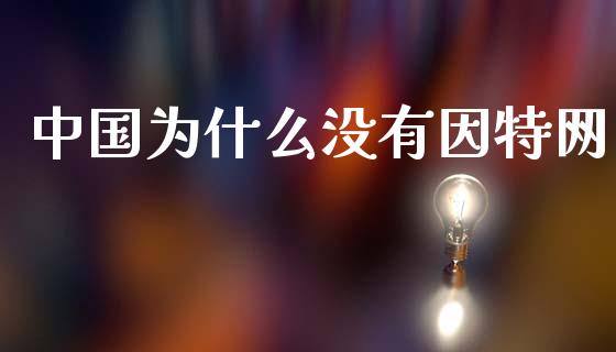 中国为什么没有因特网_https://www.fsyjjx.cn_理财资讯_第1张
