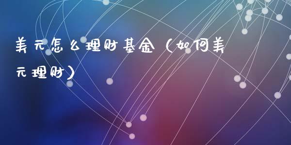 美元怎么理财基金（如何美元理财）_https://www.fsyjjx.cn_问财精选_第1张